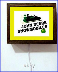 John Deere Snowmobile Snowmobiling Gear Repair Service Shop Light Lighted Sign