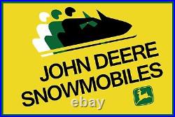 John Deere Snowmobiles Sign 24 x 36 USA Steel XL Size