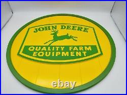 John Deere Sunbelt Quality Farm Equipment 18x18 Round Wood Sign