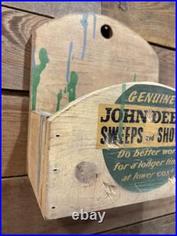 John Deere Sweep Shovels Wood Box Tractor Advertising Tool Paint Sign