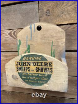 John Deere Sweep Shovels Wood Box Tractor Advertising Tool Paint Sign