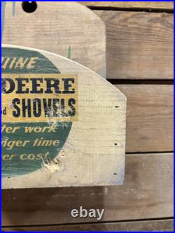 John Deere Sweep Shovels Wood Box Tractor Advertising Tool Paint Sign
