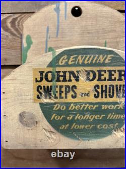 John Deere Sweep Shovels Wood Box Tractor Advertising Tool Paint Sign