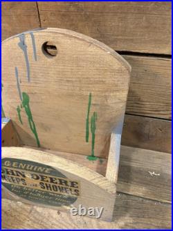 John Deere Sweep Shovels Wood Box Tractor Advertising Tool Paint Sign