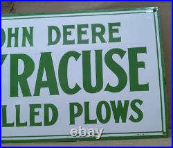 John Deere Syracuse Porcelain Enamel Sign 24 x 14 Inches 1 Sided John Deere Syracuse Porcelain Enamel Sign 24 x 14 Inches 1 Sided