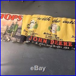 John Deere TOPS Two Cylinder Tractor Advertisement Vintage Cardstock Sign