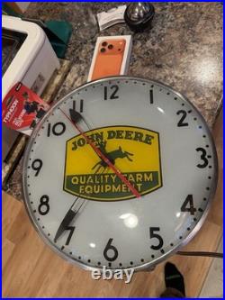 John Deere Telechron Advertising Wall Clock Yellow Green Black