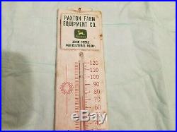 John Deere Thermometer Paxton Illinois Farm Sign Tractor Vintage Original old
