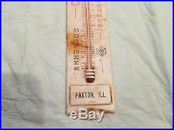 John Deere Thermometer Paxton Illinois Farm Sign Tractor Vintage Original old