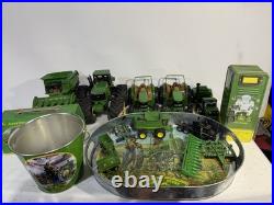John Deere Toy Tractor & Collectible Lot Tin Signs Tray Truck Combine