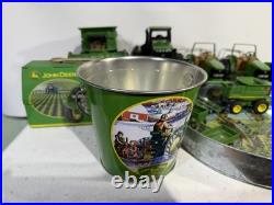 John Deere Toy Tractor & Collectible Lot Tin Signs Tray Truck Combine