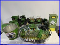 John Deere Toy Tractor & Collectible Lot Tin Signs Tray Truck Combine