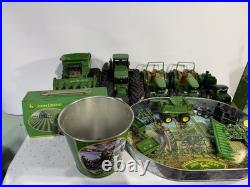 John Deere Toy Tractor & Collectible Lot Tin Signs Tray Truck Combine