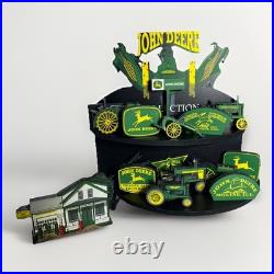 John Deere Tractor & Advertising Logo Shelf Sitter Set With Two Tiered Display