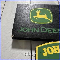 John Deere Tractor & Advertising Logo Shelf Sitter Set With Two Tiered Display