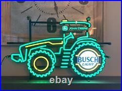 John Deere Tractor Busch Light LED Light Beer Sign. For The Farmers