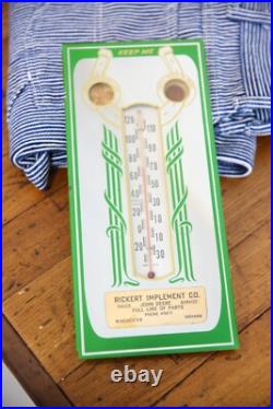John Deere Tractor Dealer vintage Glass Thermometer Farm Sign Winchester IN RARE John Deere Tractor Dealer vintage Glass Thermometer Farm Sign Winchester IN RARE