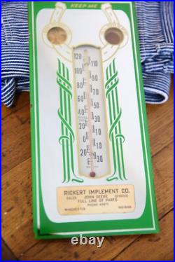 John Deere Tractor Dealer vintage Glass Thermometer Farm Sign Winchester IN RARE John Deere Tractor Dealer vintage Glass Thermometer Farm Sign Winchester IN RARE