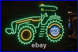 John Deere Tractor LED Neon Sign Busch Light Garage Bar Wall Decor 31 X 21 Inc