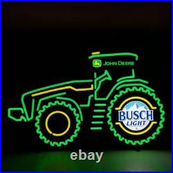 John Deere Tractor LED Neon Sign Busch Light Garage Bar Wall Decor 31 X 21 Inc