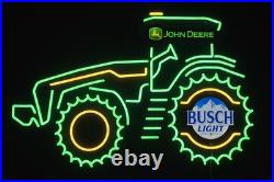 John Deere Tractor LED Neon Sign Busch Light Garage Bar Wall Decor 31 X 21 Inc