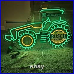 John Deere Tractor LED Neon Sign Busch Light Garage Bar Wall Decor 31 X 21 Inc