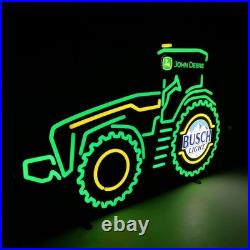 John Deere Tractor LED Neon Sign Busch Light Garage Bar Wall Decor 31 X 21 Inc