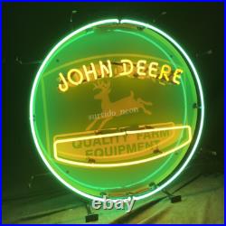 John Deere Tractor Quality Farm Equipment Neon Signs 19x19 with Acrylic Logo John Deere Tractor Quality Farm Equipment Neon Signs 19x19 with Acrylic Logo