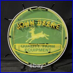 John Deere Tractor Quality Farm Equipment Neon Signs 19x19 with Acrylic Logo John Deere Tractor Quality Farm Equipment Neon Signs 19x19 with Acrylic Logo