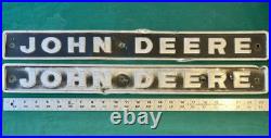 John Deere Tractor Tin Emblem off JD 500A Backhoe Side Hood'66-9 Vtg Pair 23.5 John Deere Tractor Tin Emblem off JD 500A Backhoe Side Hood'66-9 Vtg Pair 23.5