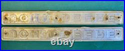 John Deere Tractor Tin Emblem off JD 500A Backhoe Side Hood'66-9 Vtg Pair 23.5 John Deere Tractor Tin Emblem off JD 500A Backhoe Side Hood'66-9 Vtg Pair 23.5