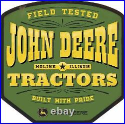 John Deere Tractors Field Tested 36 Heavy Duty USA Made Metal Advertising Sign