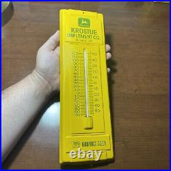 John Deere Tractors Metal Thermometer Krostue Implement Albany WI No Box