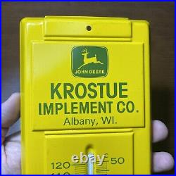 John Deere Tractors Metal Thermometer Krostue Implement Albany WI No Box