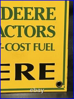John Deere Tractors Sold Here Porcelain Enamel sign 10x14 Heavy Sign NICE
