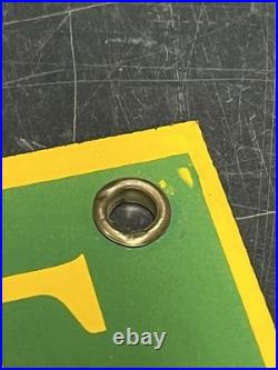 John Deere Tractors Sold Here Porcelain Enamel sign 10x14 Heavy Sign NICE