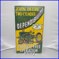 John Deere Two-Cylinder Dependability Metal Sign SEALED IN PLASTIC