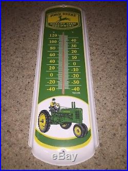 John Deere Vintage 27 Metal Thermometer Wall Hanging Man Cave Sign by Taylor