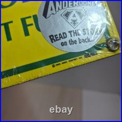 John Deere Vintage Porcelain Sign Ande Rooney 1995 Tractor Green