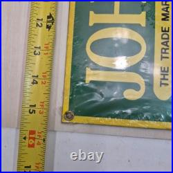 John Deere Vintage Porcelain Sign Ande Rooney 1995 Tractor Green