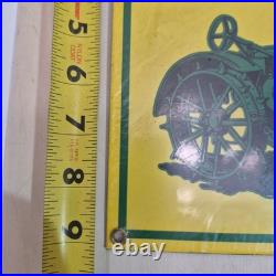 John Deere Vintage Porcelain Sign Ande Rooney 1995 Tractor Green