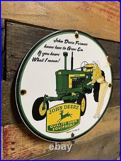 John Deere Vintage Porcelain Tractor Sign Farming 10 Advertising Plaque Gas Oil John Deere Vintage Porcelain Tractor Sign Farming 10 Advertising Plaque Gas Oil