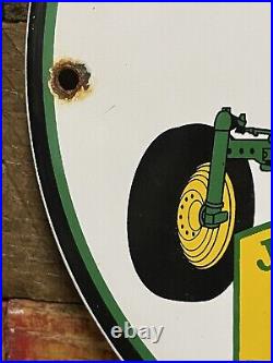 John Deere Vintage Porcelain Tractor Sign Farming 10 Advertising Plaque Gas Oil John Deere Vintage Porcelain Tractor Sign Farming 10 Advertising Plaque Gas Oil