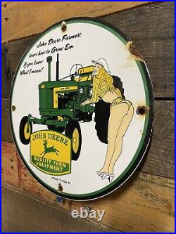John Deere Vintage Porcelain Tractor Sign Farming 10 Advertising Plaque Gas Oil John Deere Vintage Porcelain Tractor Sign Farming 10 Advertising Plaque Gas Oil