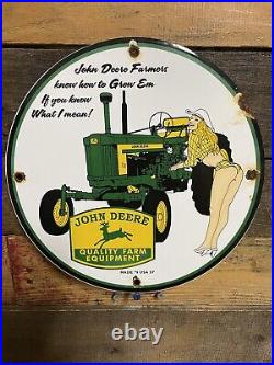 John Deere Vintage Porcelain Tractor Sign Farming 10 Advertising Plaque Gas Oil John Deere Vintage Porcelain Tractor Sign Farming 10 Advertising Plaque Gas Oil
