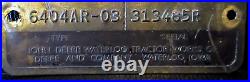 John Deere Waterloo Tractor Works 6404 Engine Serial Number Plate ID Tag Emblem