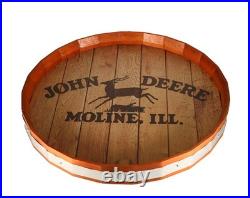 John Deere Wooden Whiskey Barrel Top Sign LP85812