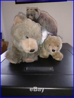 John Deere advertising Customer Protection Plan Stuffed Bears with sign RARE NR