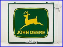 John Deere double sided large lighted dealer sign 44 x 50, Excellent Condition