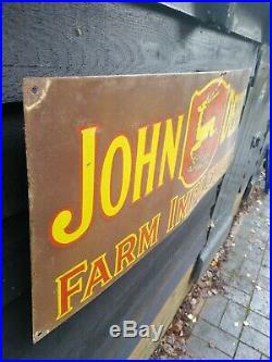 John Deere enamel sign Farm enamel sign sign porcelain sign farm implements sign